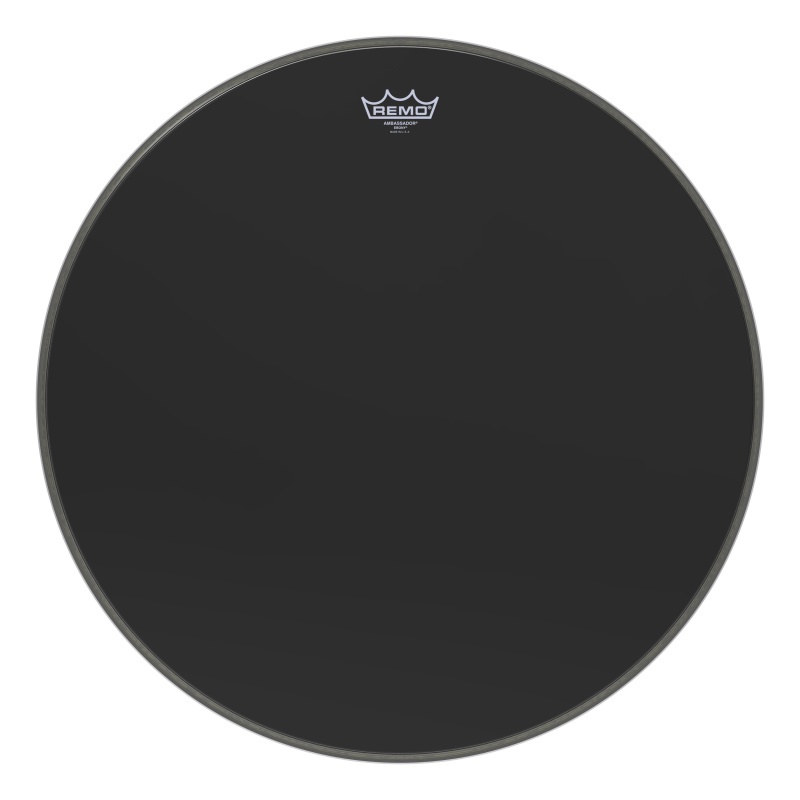 Remo Ambassador® Ebony® Basstrumminahk, 24"
