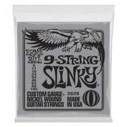 2628 Slinky 9-String Nickel Wound Electric Guitar Strings - 9-105 Gauge