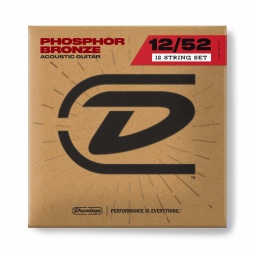 DAP1252J DUNLOP PHOSPHOR BRONZE MEDIUM ACOUSTIC GUITAR STRINGS SET/12