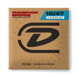 DAP1047J DUNLOP PHOSPHOR BRONZE LIGHT ACOUSTIC GUITAR STRINGS SET/12