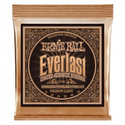 2546 Everlast Medium Light Coated Phosphor Bronze Acoustic Guitar Strings - 12-54 Gauge