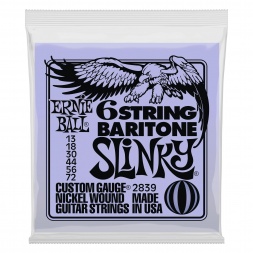 2839 Slinky 6-String w/ small ball end 29 5/8 scale Baritone Guitar Strings - 13-72 Gauge