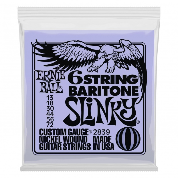 2839 Slinky 6-String w/ small ball end 29 5/8 scale Baritone Guitar Strings - 13-72 Gauge