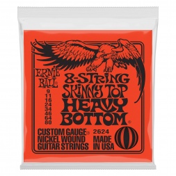 2624 Skinny Top Heavy Bottom Slinky 8-String Electric Guitar Strings - 9-80 Gauge