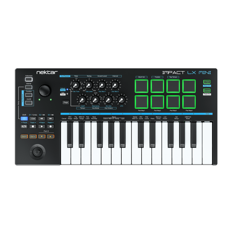 Impact LX Mini, erittäin kannettava 25 nuotin mininäppäimistö USB MIDI -näppäimistöohjain