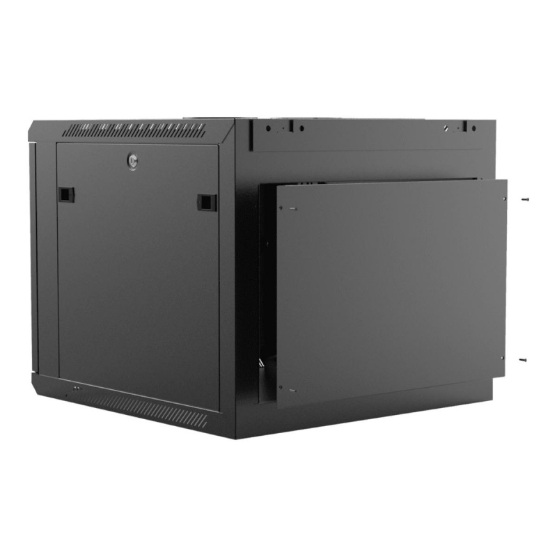 19" настенная стойка - 9 модулей - глубина 600 мм - съемная задняя стенка Черная версия