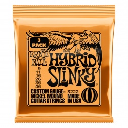 3222 Hybrid Slinky Nickel Wound Electric Guitar Strings 3 Pack - 9-46 Gauge