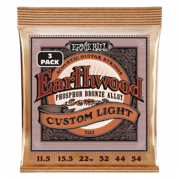 Erthwd Custom Light Phos Brnz Ac Gtr Strings 3 Pk 11.5 54
