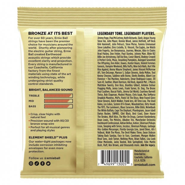 Erthwd Custom Med 8020 Brnz Ac Gtr Strings 3 Pk 12.5 56