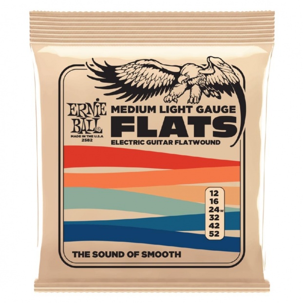 P02582 Ernie Ball Medium-Light Flatwound elektrikitarri keeled - 12-52 Gauge