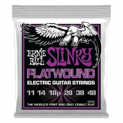 P02590 Power Slinky Flatwound Electric Guitar Strings - 11-48 gauge