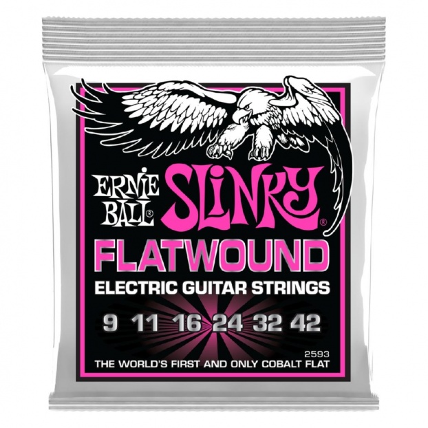 P02593 Super Slinky Flatwound Electric Guitar Strings - 09-42 gauge