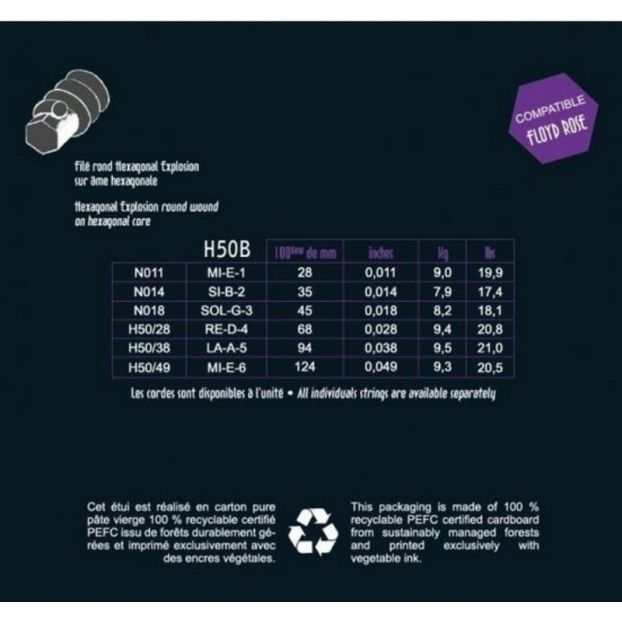 Strings for E-guitar Hexagonal Explosion Nickel