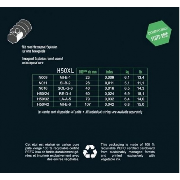 Strings for E-guitar Hexagonal Explosion Nickel