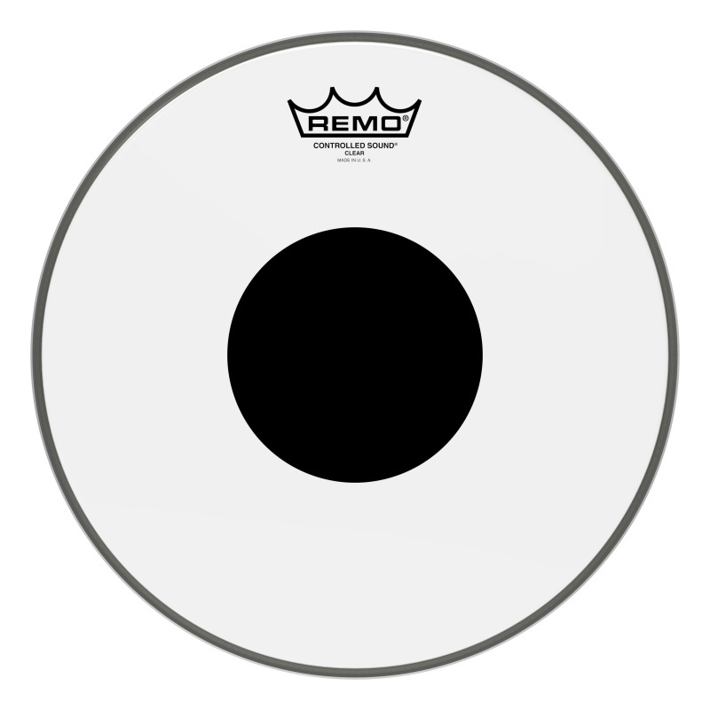 Remo Controlled Sound® Clear Black Dot™ Drumhead - Top Black Dot™, 12"