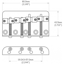 E-Bass бридж 4-струнный