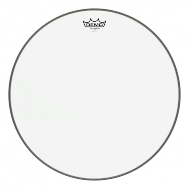 Remo Ambassador® Clear -rumpupää, 18"
