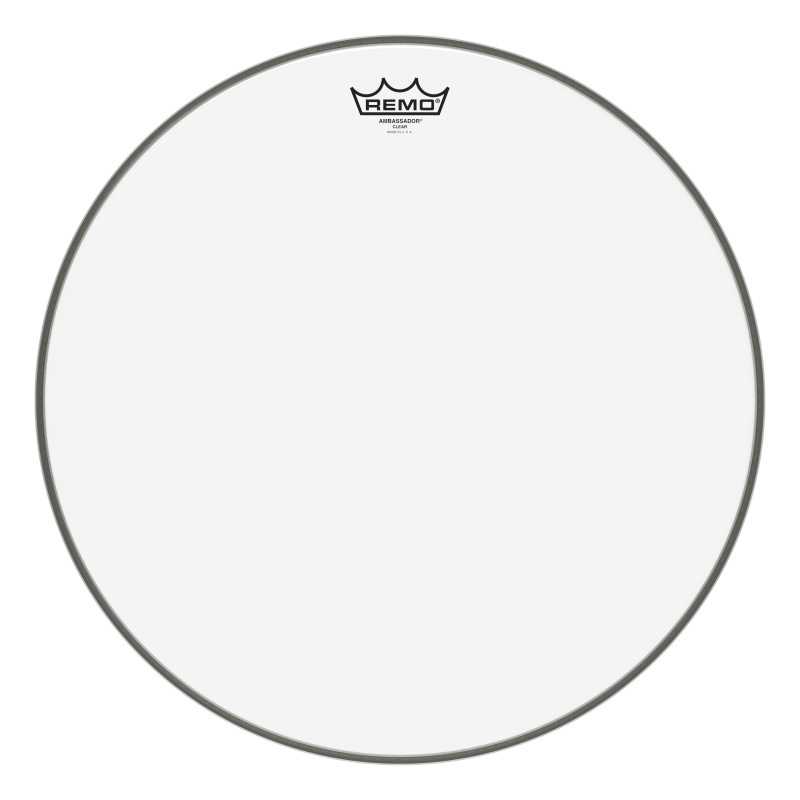 Remo Ambassador® Clear -rumpupää, 18"