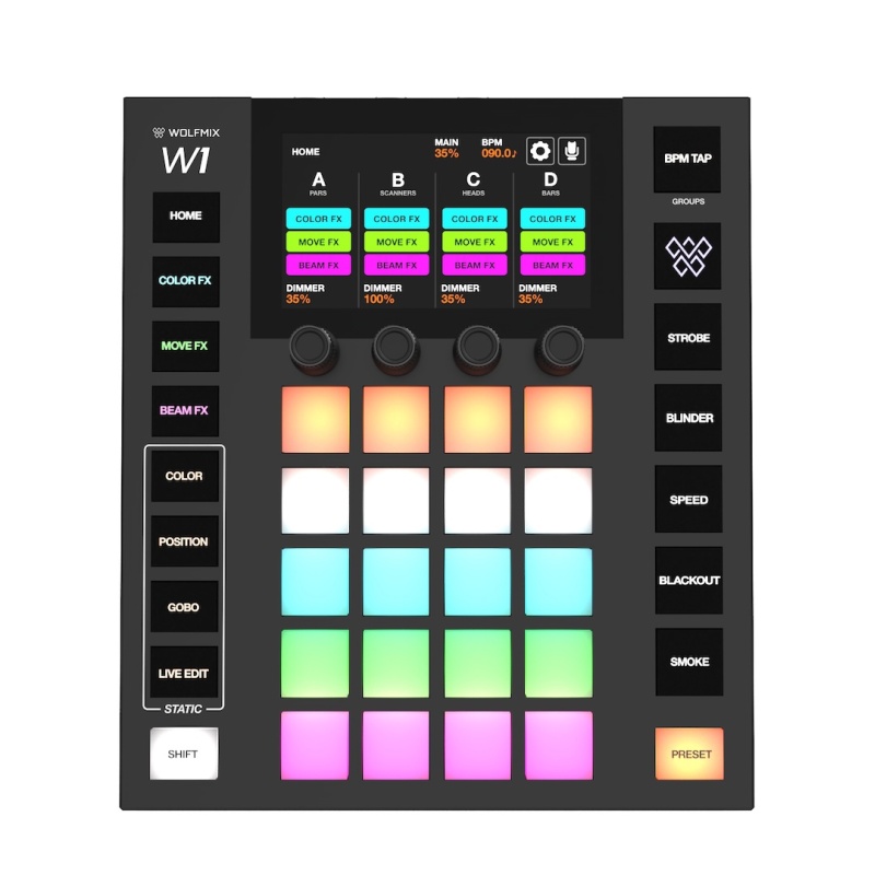WOLFMIX-W1-MK2 WOLFMIX W1 MK2, eraldiseisev DMX-juhtimispult.