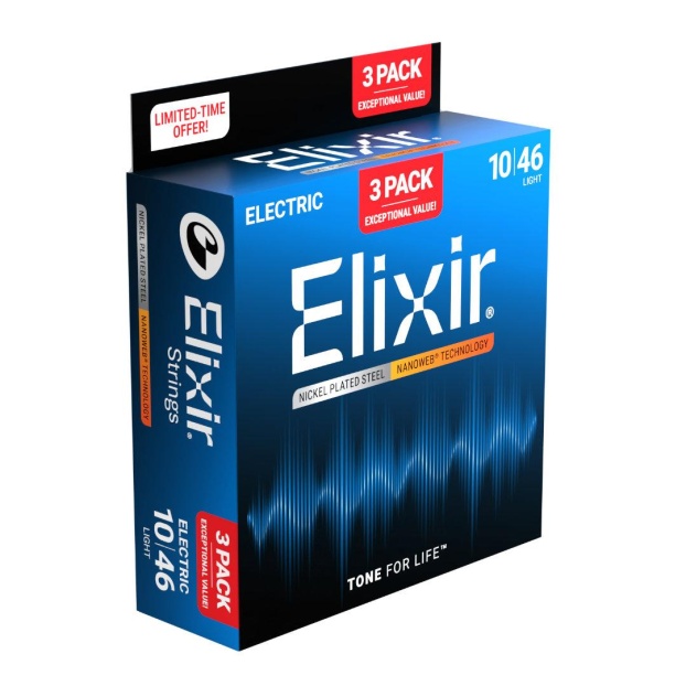 16567 Nanoweb Electric Guitar Strings, 3-Pack 10-46