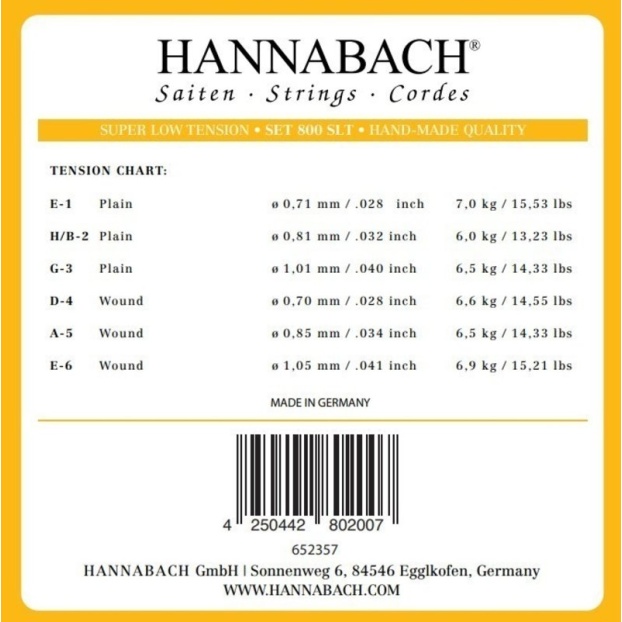 Strings for classic guitar Serie 800 Super Low Tension Silver plated