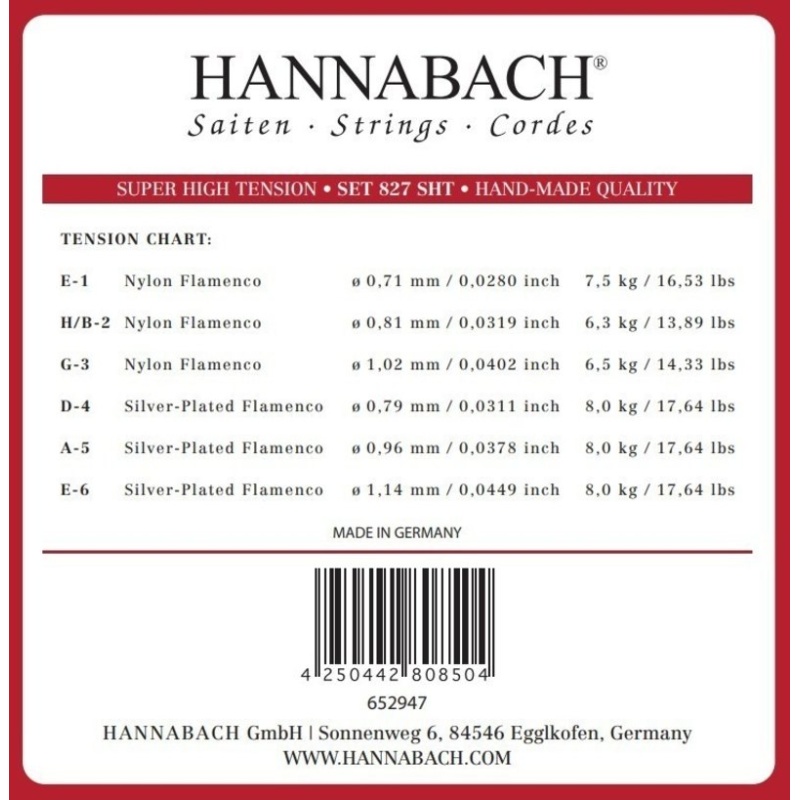 Strings for classic guitar Serie 827 Super High Tension Flamenco